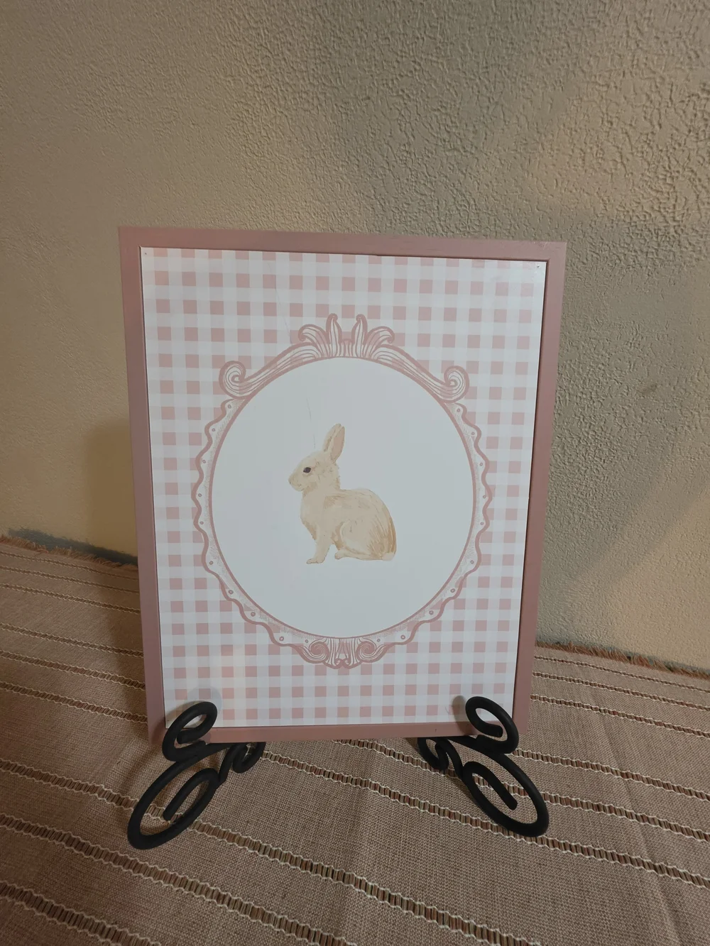 Hobby Lobby Pink & Blue Bunny Framed Art Set